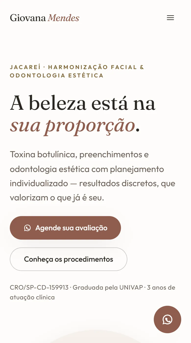 Dra. Giovana Mendes website