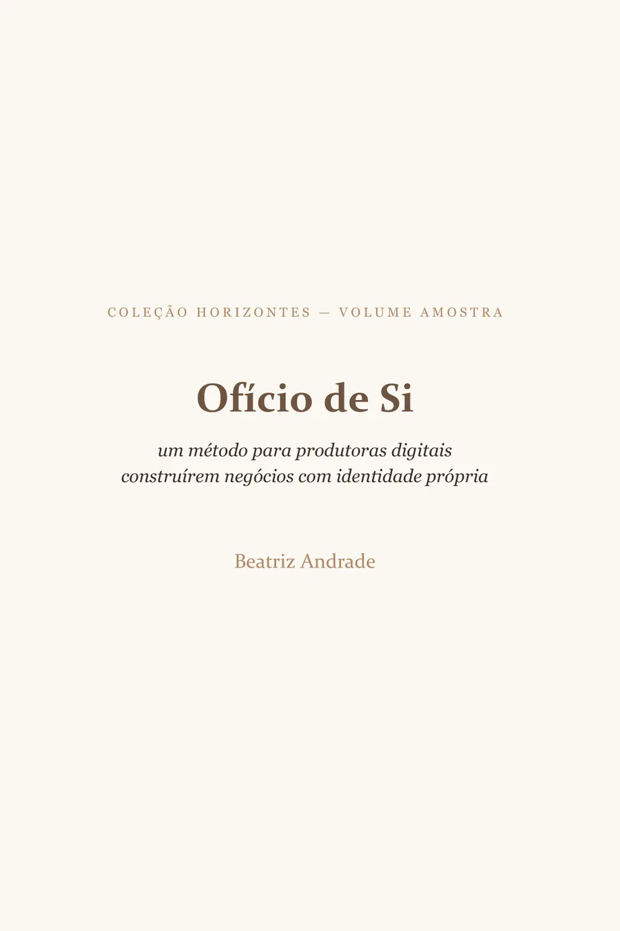 Página de rosto do livro-amostra